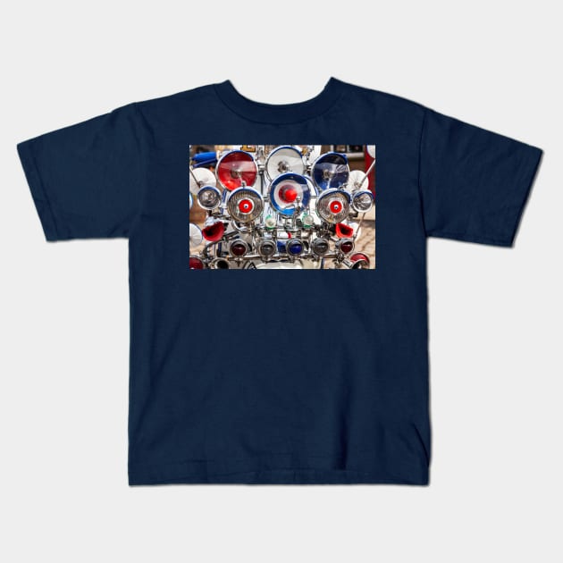 Lambretta Scooter Lights Kids T-Shirt by tommysphotos